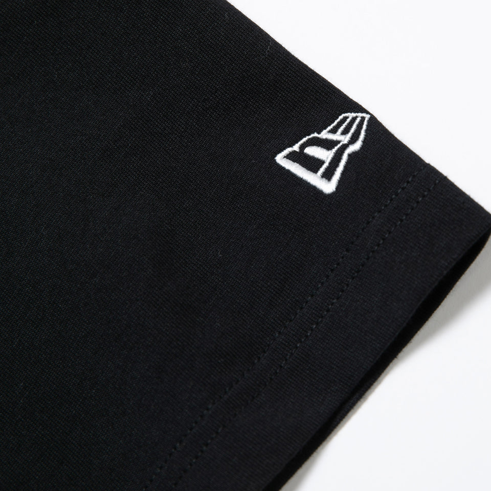 オーバーサイズド 半袖 コットン Tシャツ フラッグロゴ ブラック × ブラック