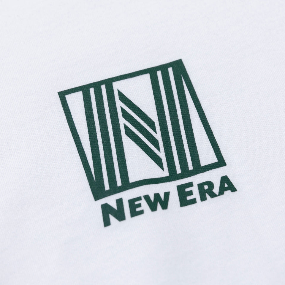 半袖 コットン Tシャツ Nストライプ ホワイト × ダークグリーン レギュラーフィット