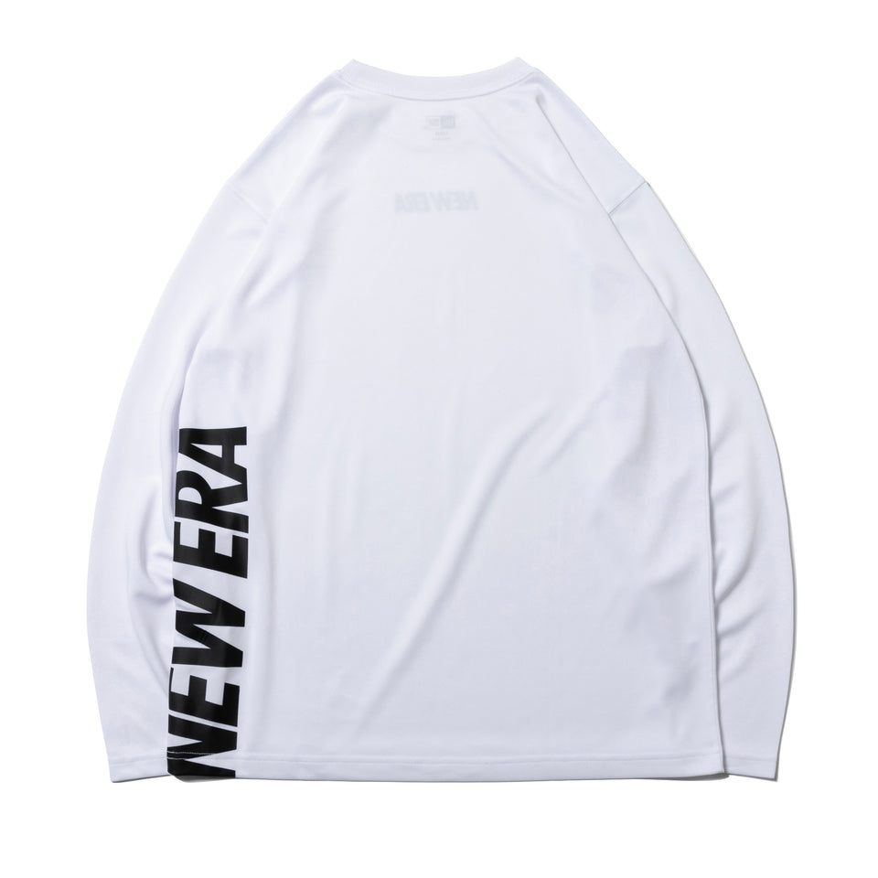 長袖 テック Tシャツ レフトバックバーチカルロゴ ホワイト 【 Performance Apparel 】