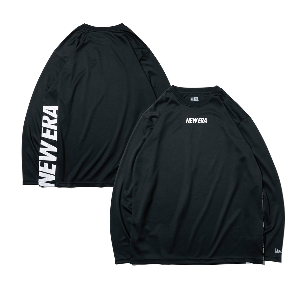 長袖 テック Tシャツ レフトバックバーチカルロゴ ブラック 【 Performance Apparel 】