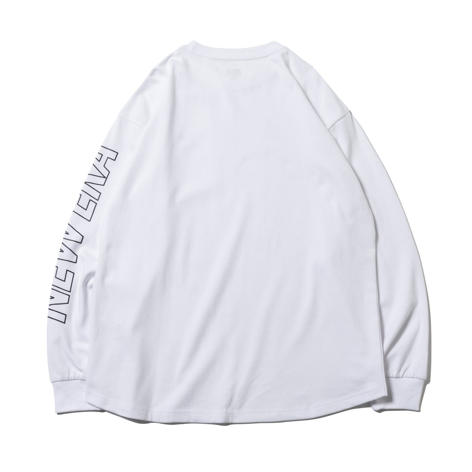 長袖 パフォーマンス オーバーサイズド Tシャツ スリーブロゴ ホワイト 【 Performance Apparel 】