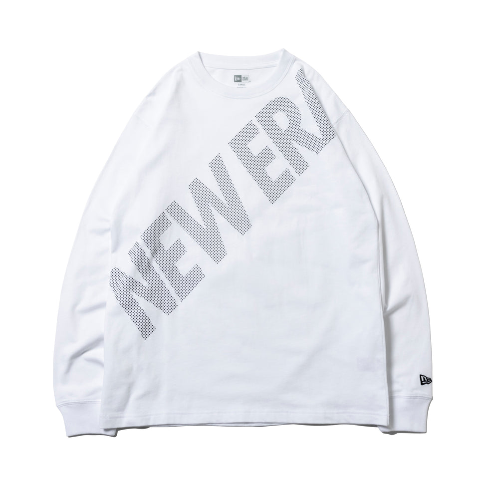 長袖 コットン Tシャツ ズームアップ ドット ニューエラ ホワイト レギュラーフィット