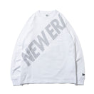 長袖 コットン Tシャツ ズームアップ ドット ニューエラ ホワイト レギュラーフィット