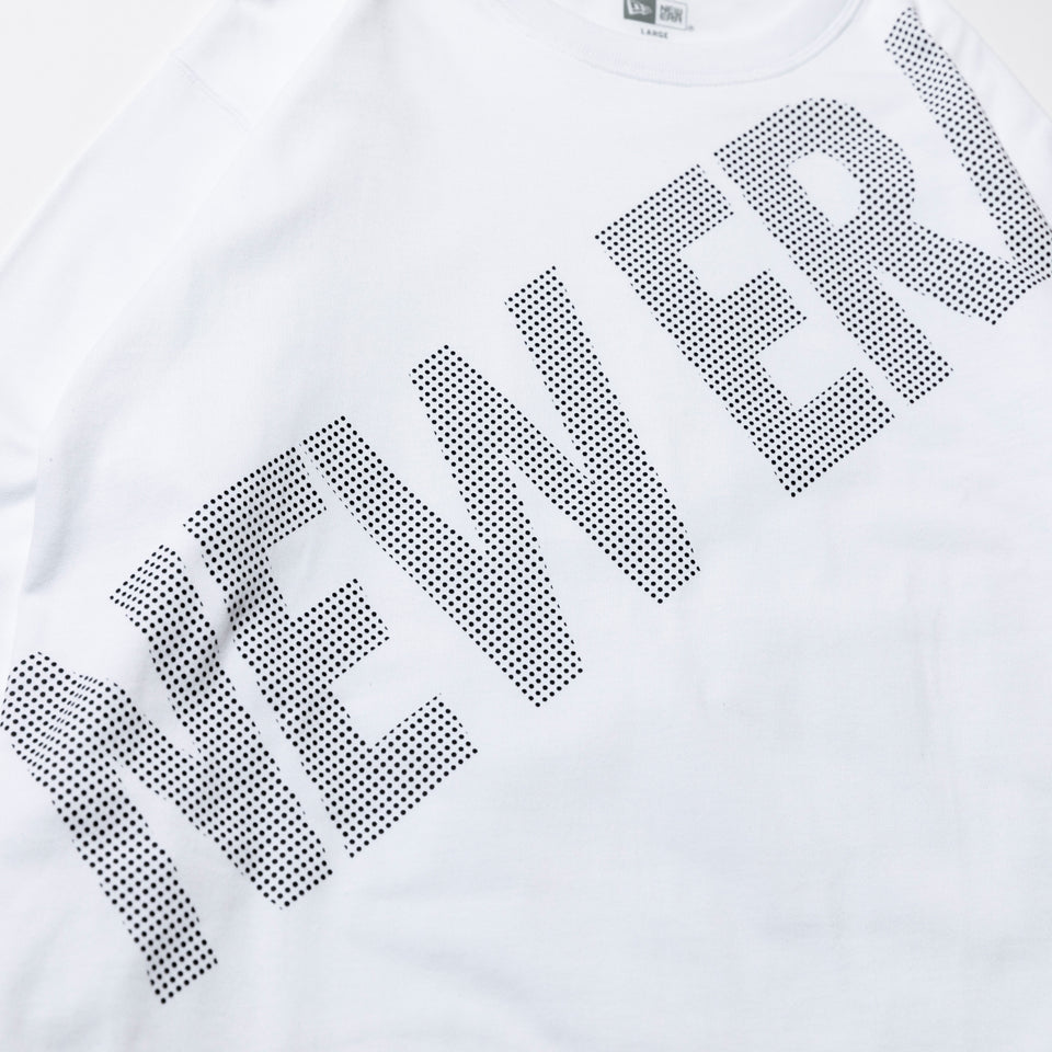 長袖 コットン Tシャツ ズームアップ ドット ニューエラ ホワイト レギュラーフィット