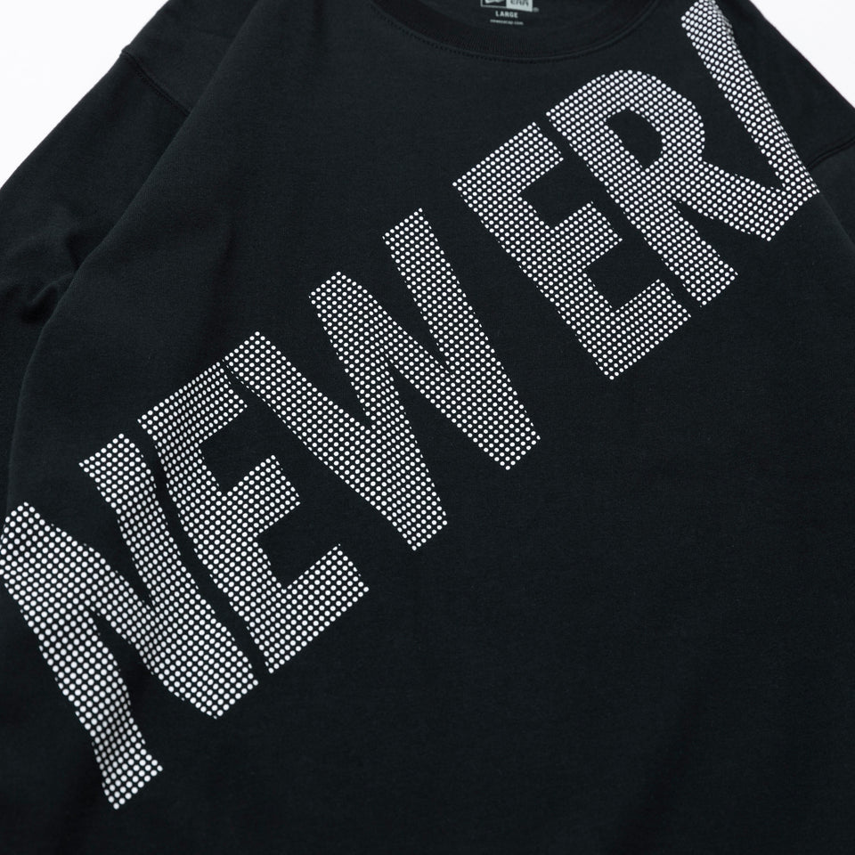 長袖 コットン Tシャツ ズームアップ ドット ニューエラ ブラック レギュラーフィット