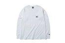 長袖 コットン ポケット Tシャツ ボックスロゴ ホワイト レギュラーフィット