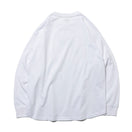 長袖 コットン オーバーサイズド Tシャツ アウトライン フラッグロゴ ホワイト