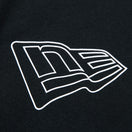 長袖 コットン オーバーサイズド Tシャツ アウトライン フラッグロゴ ブラック