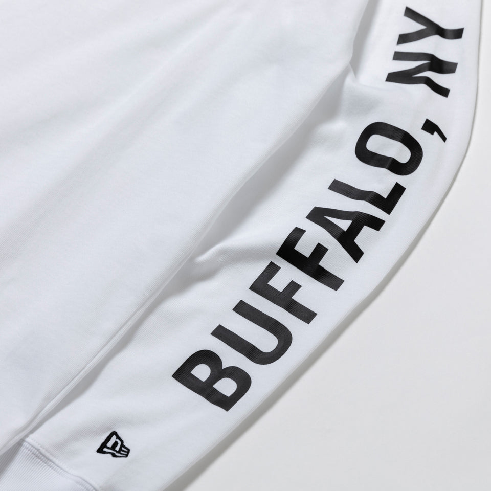 長袖 コットン Tシャツ Since 1920 Buffalo NY ホワイト レギュラーフィット