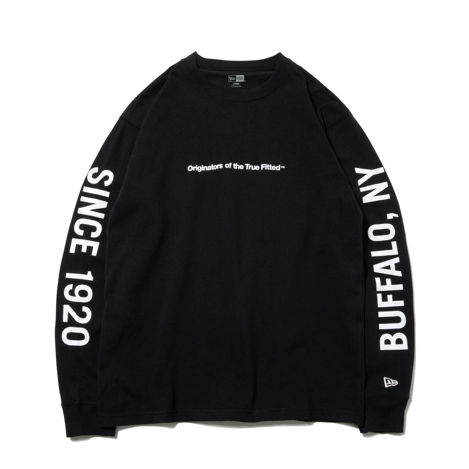 長袖 コットン Tシャツ Since 1920 Buffalo NY ブラック レギュラーフィット