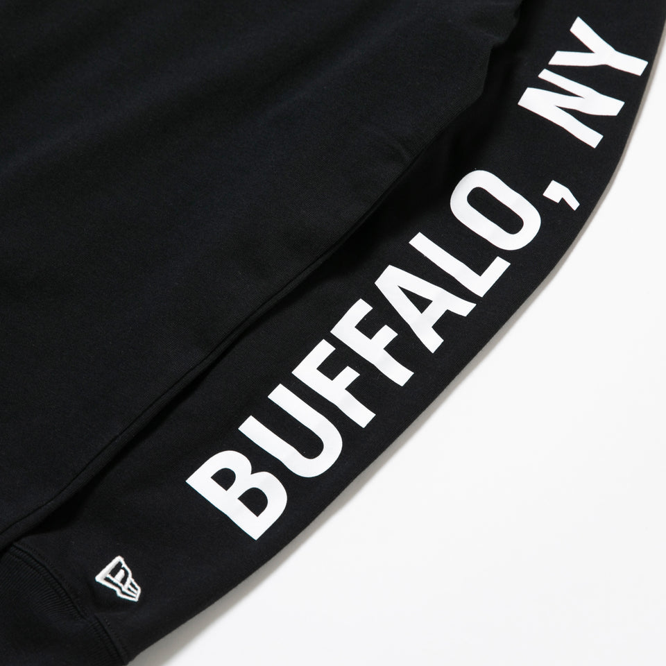 長袖 コットン Tシャツ Since 1920 Buffalo NY ブラック レギュラーフィット