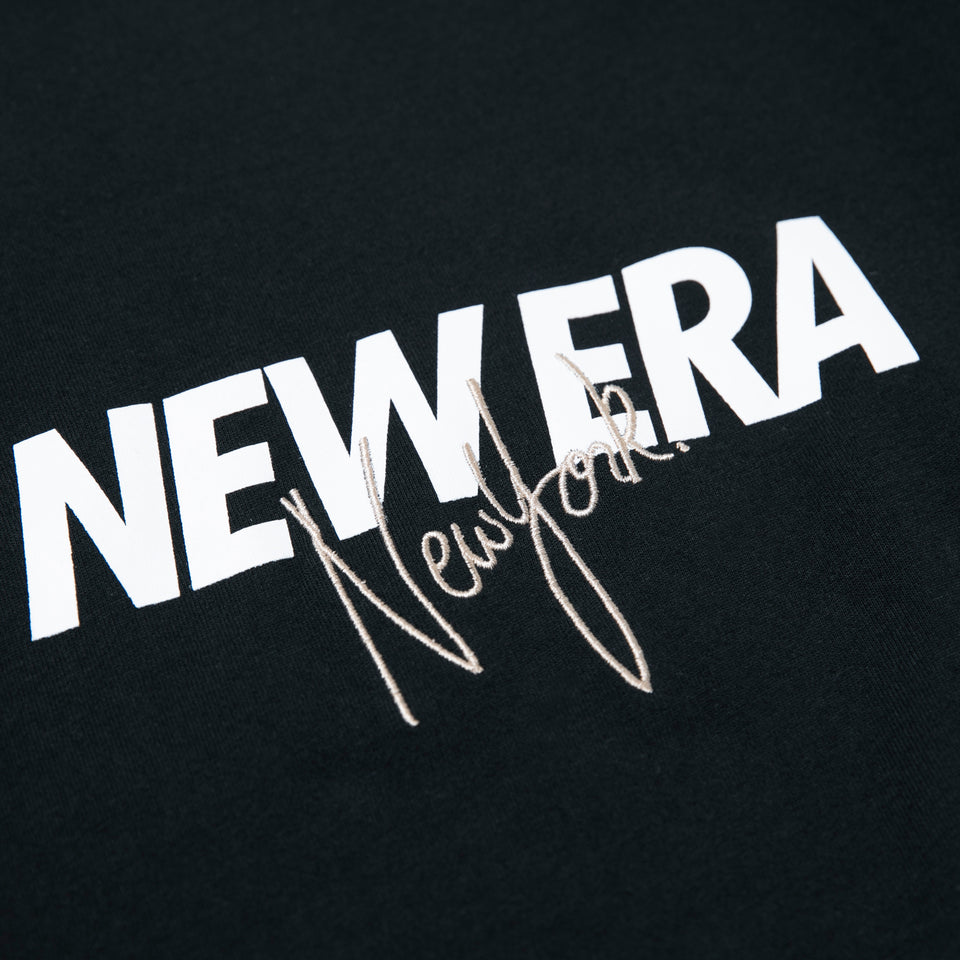 長袖 コットン Tシャツ New Era New York ブラック レギュラーフィット