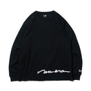 長袖 コットン Tシャツ ハンドリトゥン ブラック レギュラーフィット