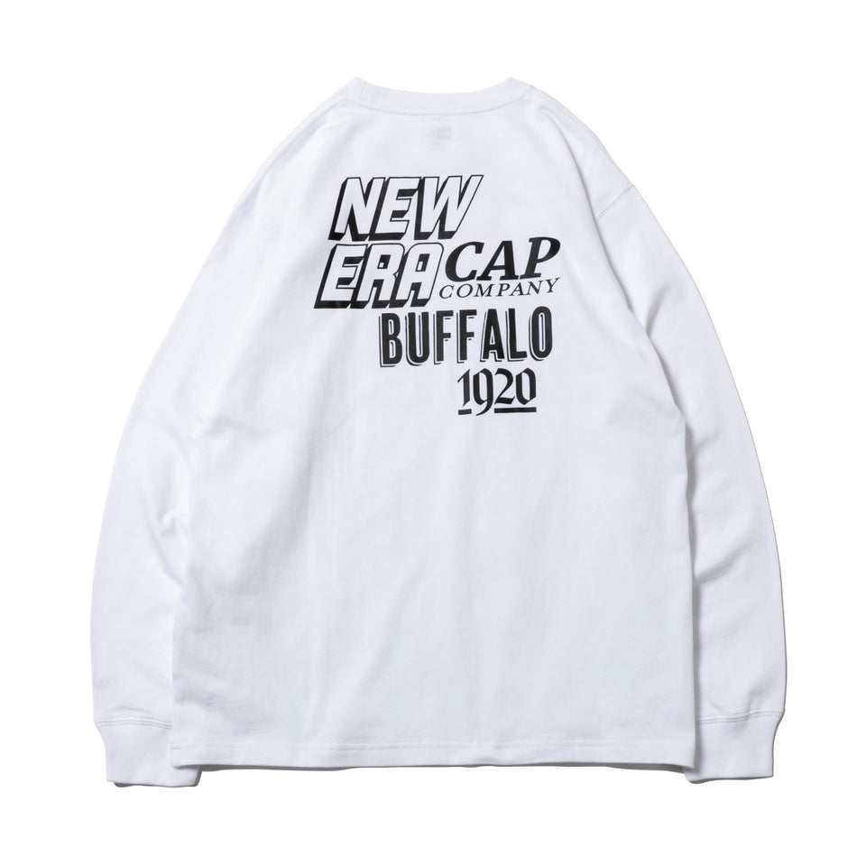 長袖 コットン Tシャツ ヴェアリアスフォンツ ホワイト レギュラーフィット