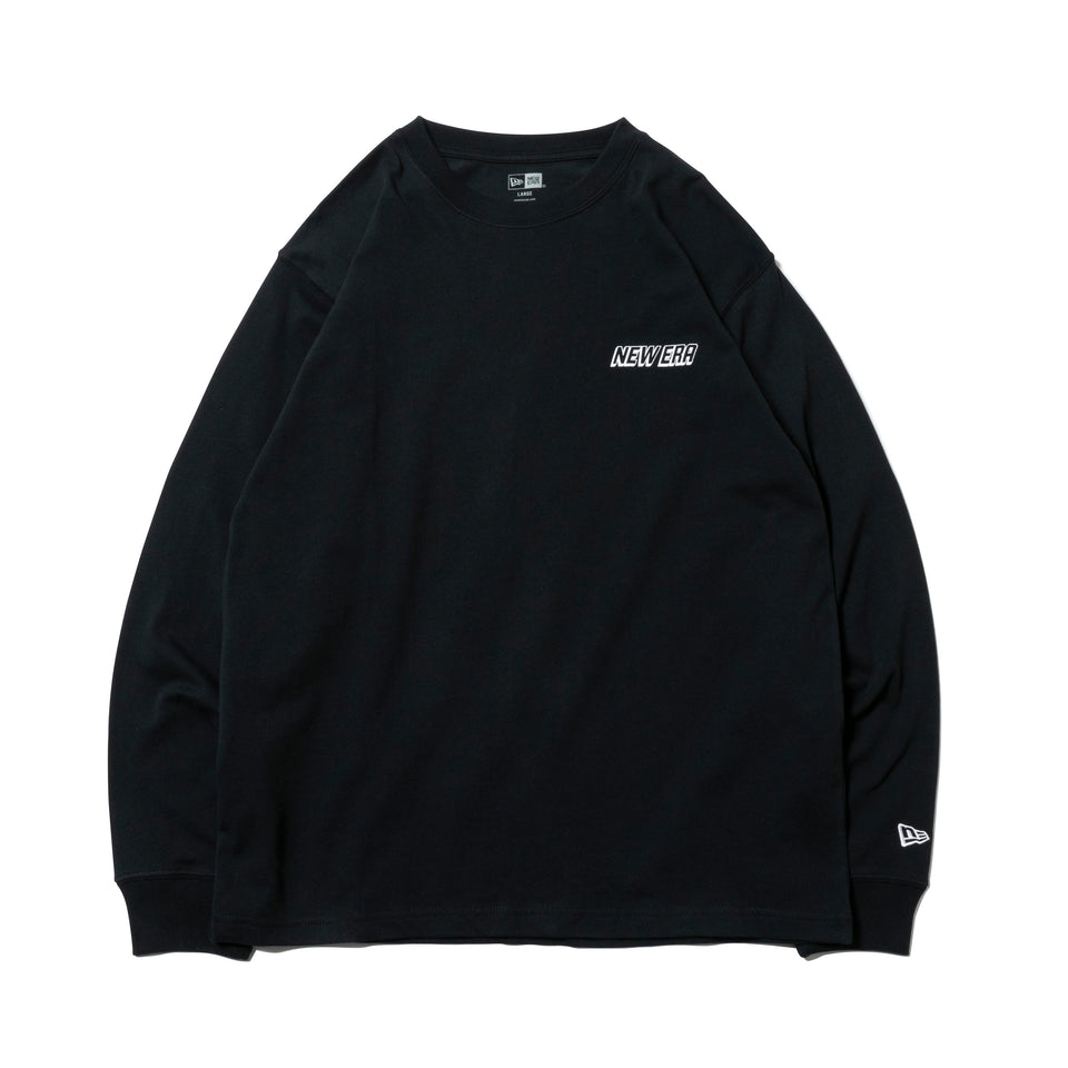 長袖 コットン Tシャツ ヴェアリアスフォンツ ブラック レギュラーフィット