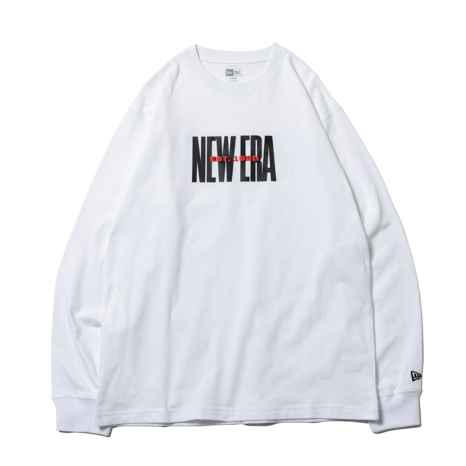 長袖 コットン Tシャツ EST. 1920 ホワイト レギュラーフィット