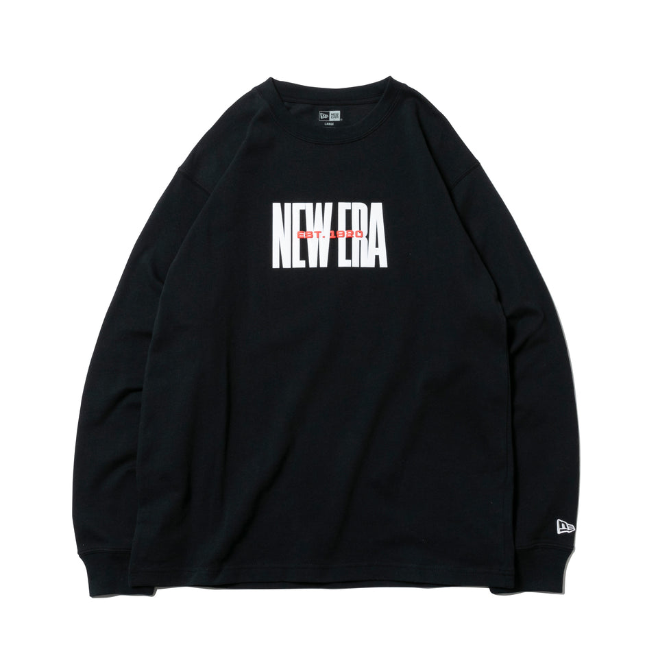 長袖 コットン Tシャツ EST. 1920 ブラック レギュラーフィット