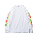 長袖 コットン Tシャツ 3トーンロゴ ホワイト レギュラーフィット
