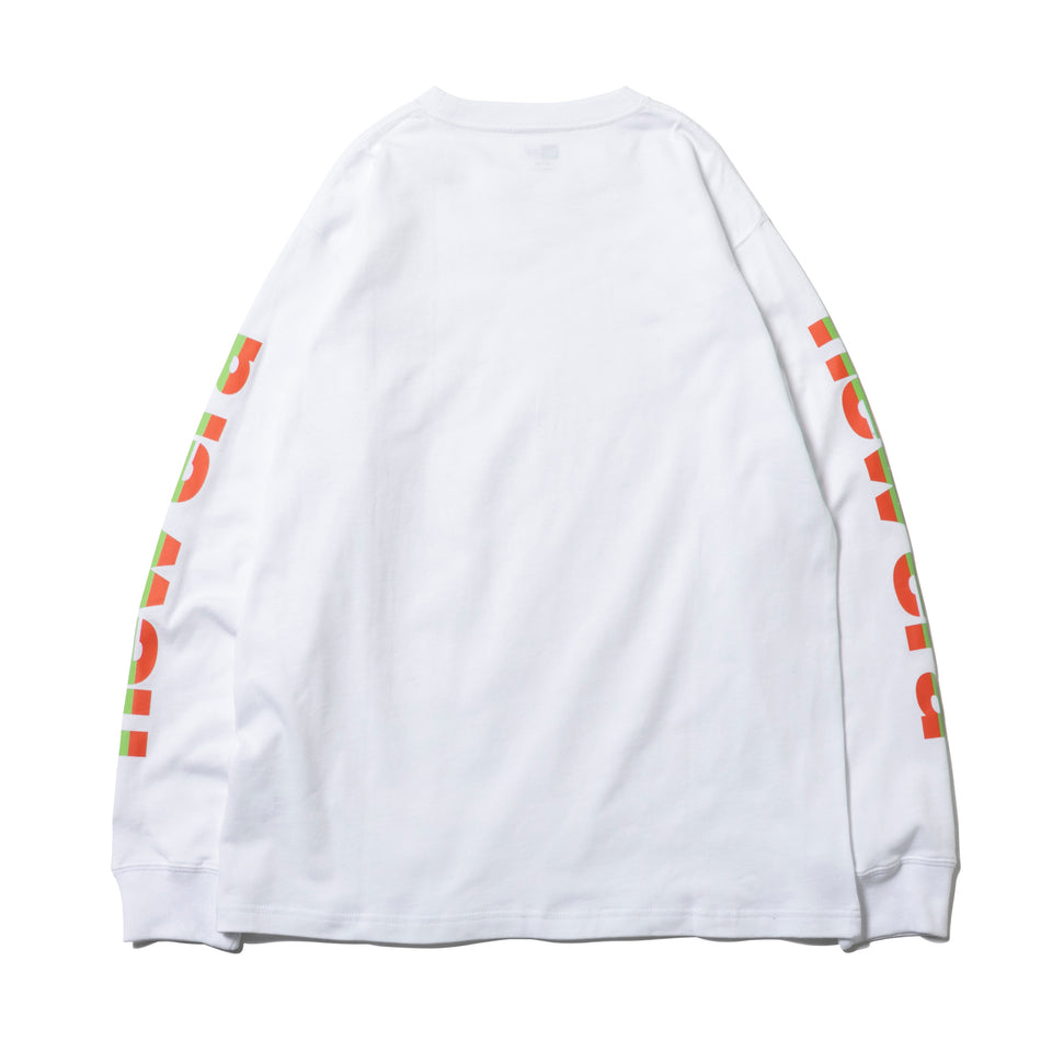 長袖 コットン Tシャツ 3トーンロゴ ホワイト レギュラーフィット
