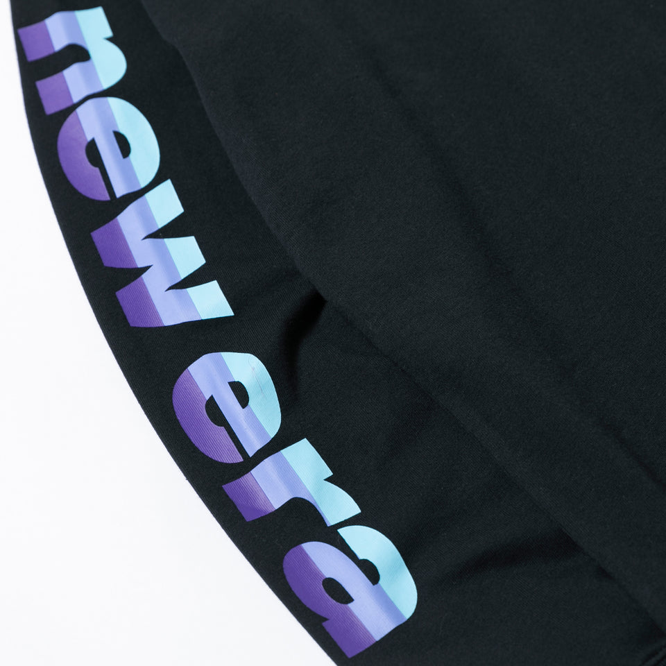 長袖 コットン Tシャツ 3トーンロゴ ブラック レギュラーフィット