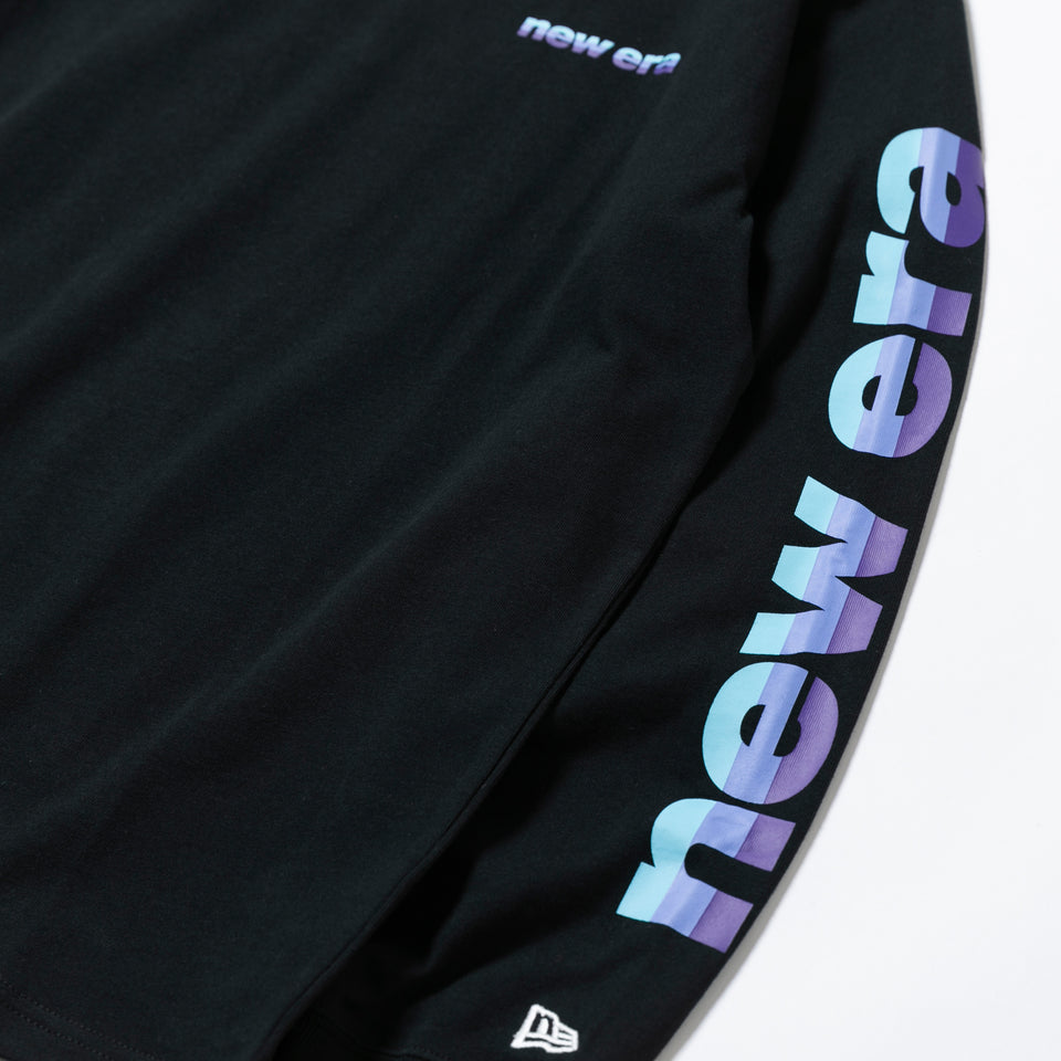 長袖 コットン Tシャツ 3トーンロゴ ブラック レギュラーフィット