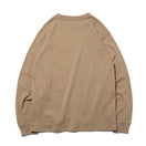 長袖 コットン Tシャツ ボックスロゴ ベージュ レギュラーフィット