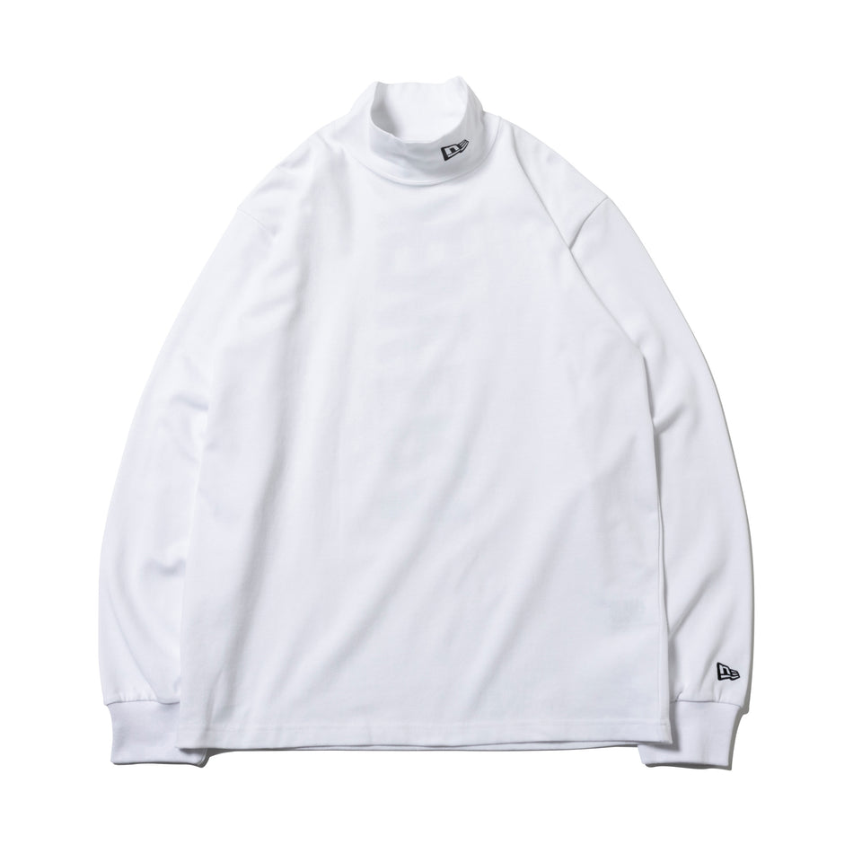 【ゴルフ】 長袖 パフォーマンス Tシャツ ハイカラーネック ドット ホワイト