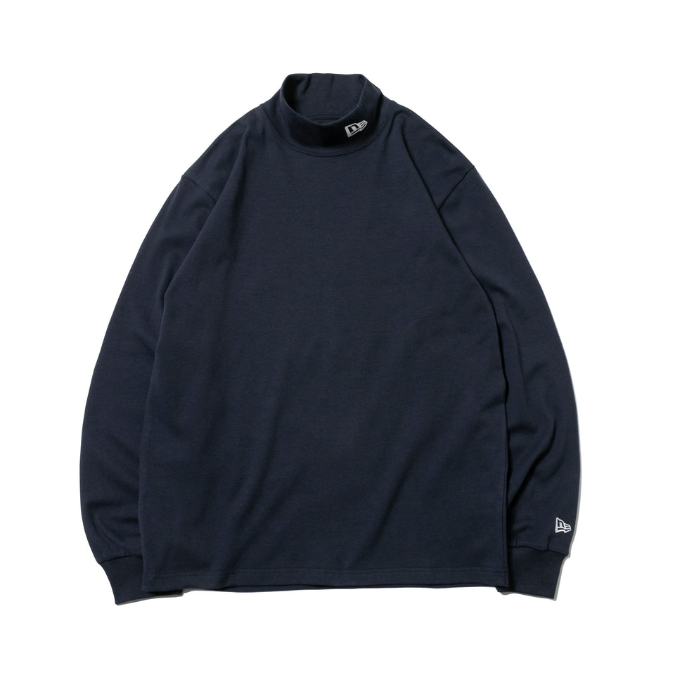 【ゴルフ】 長袖 パフォーマンス Tシャツ ハイカラーネック ドット ネイビー
