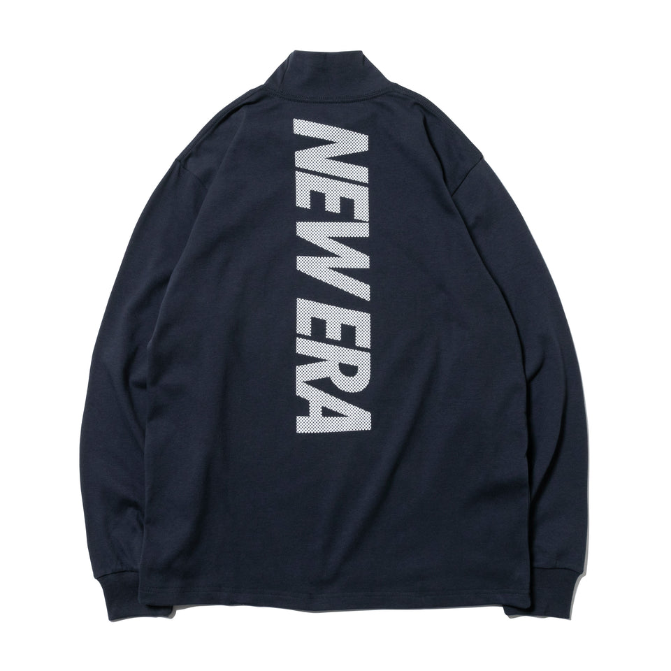 【ゴルフ】 長袖 パフォーマンス Tシャツ ハイカラーネック ドット ネイビー