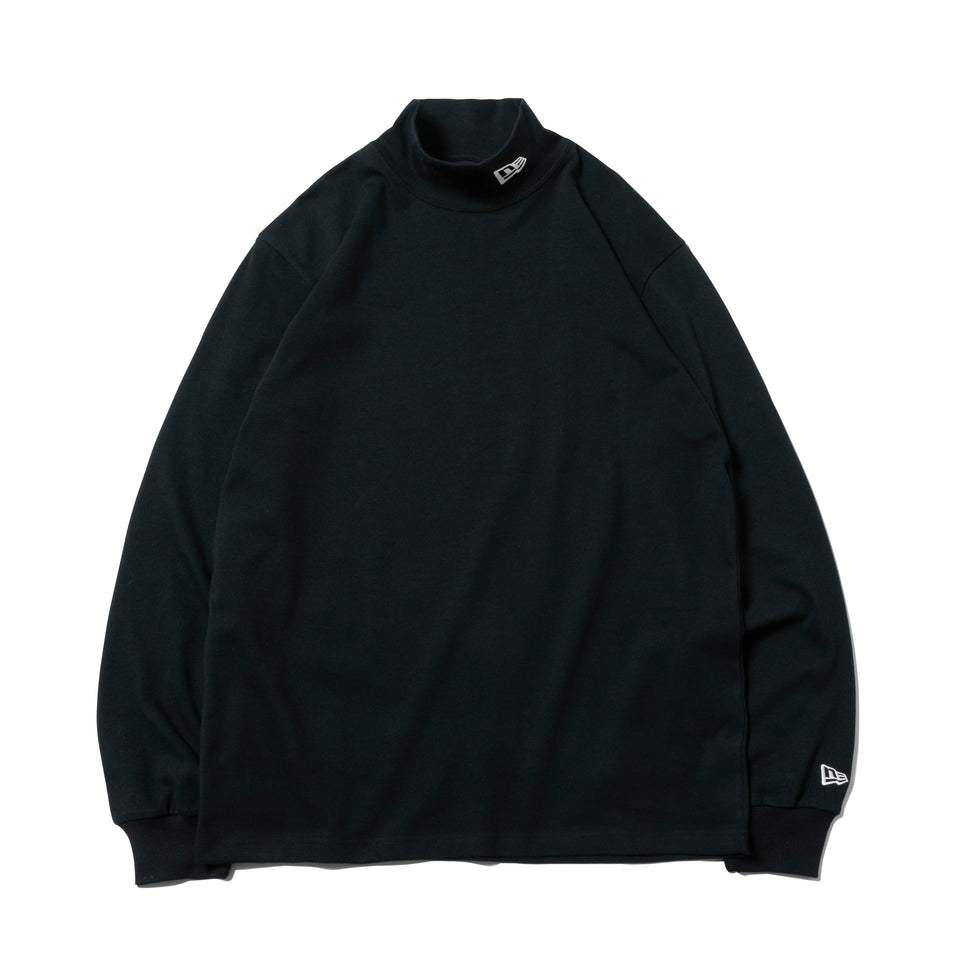 【ゴルフ】 長袖 パフォーマンス Tシャツ ハイカラーネック ドット ブラック