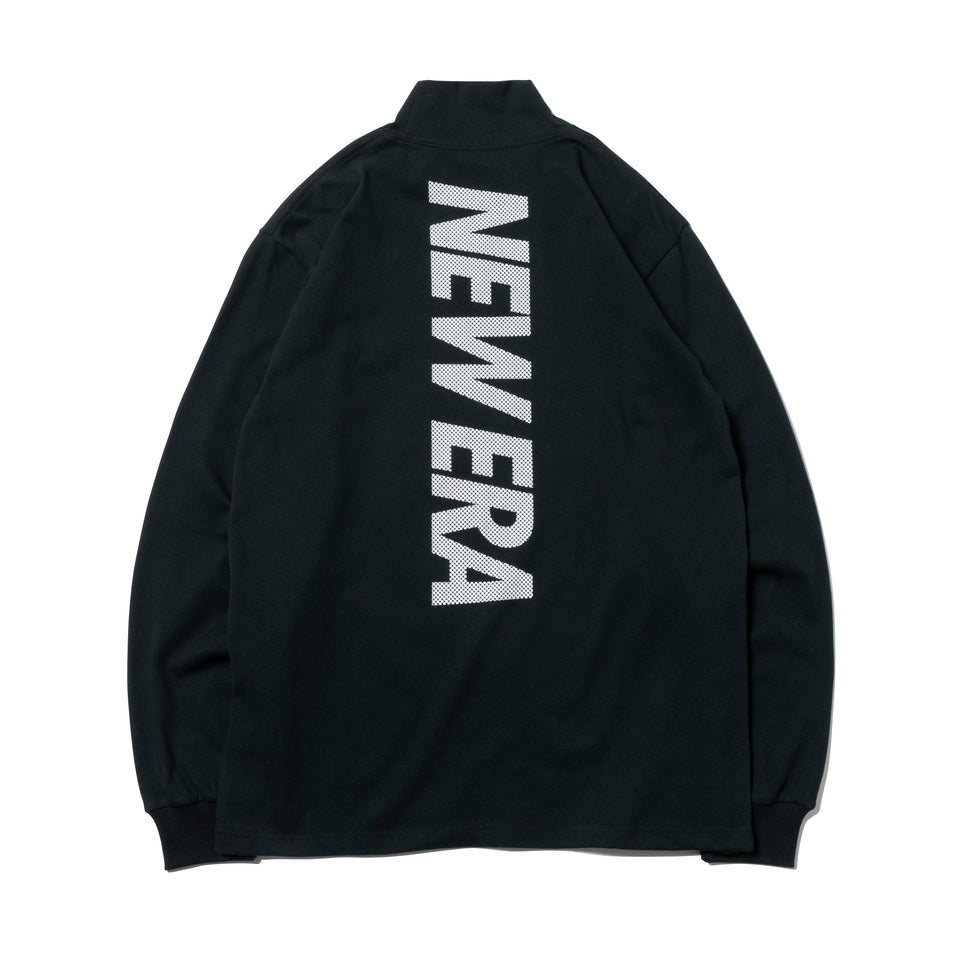 【ゴルフ】 長袖 パフォーマンス Tシャツ ハイカラーネック ドット ブラック