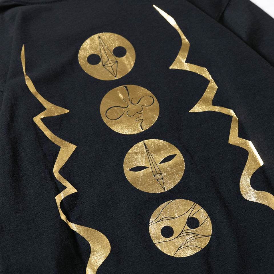 長袖 コットン Tシャツ Taro Okamoto 岡本太郎 太陽の塔 バイザーステッカーロゴ ブラック リラックスフィット