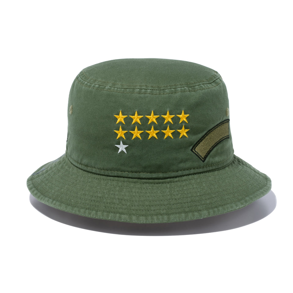 バケット01 Military ミリタリー エンブロイダリー プリント ニューオリーブ