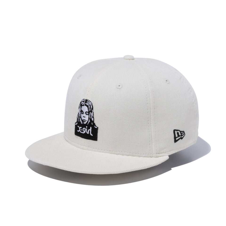 9FIFTY X-GIRL フェイスロゴ アイボリーマイクロコーデュロイ