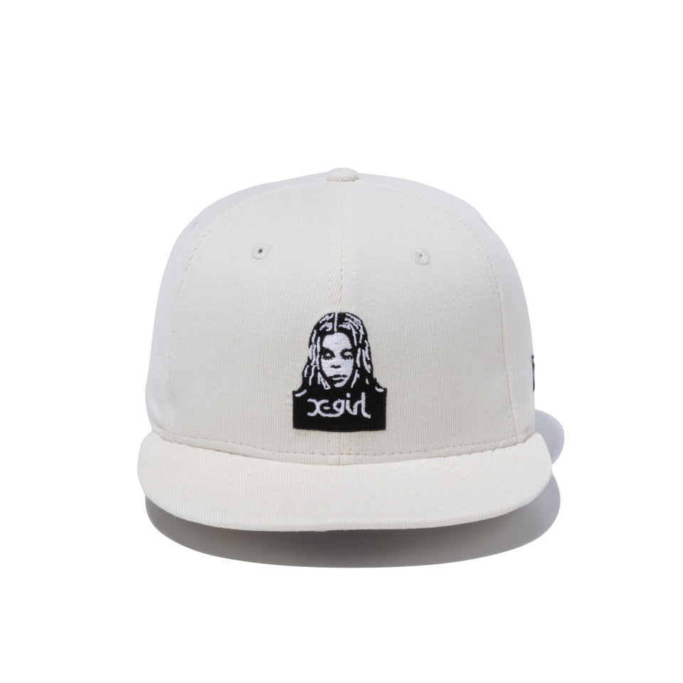 9FIFTY X-GIRL フェイスロゴ アイボリーマイクロコーデュロイ