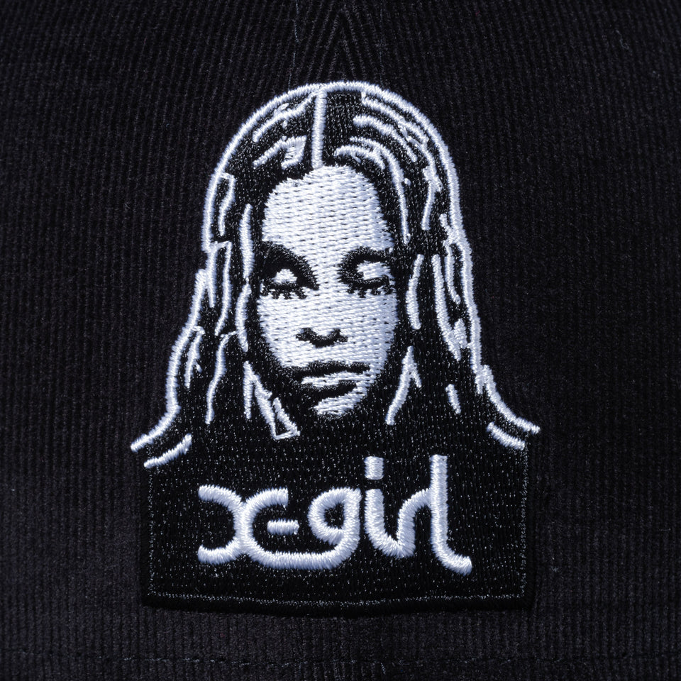 9FIFTY X-GIRL フェイスロゴ ブラックマイクロコーデュロイ