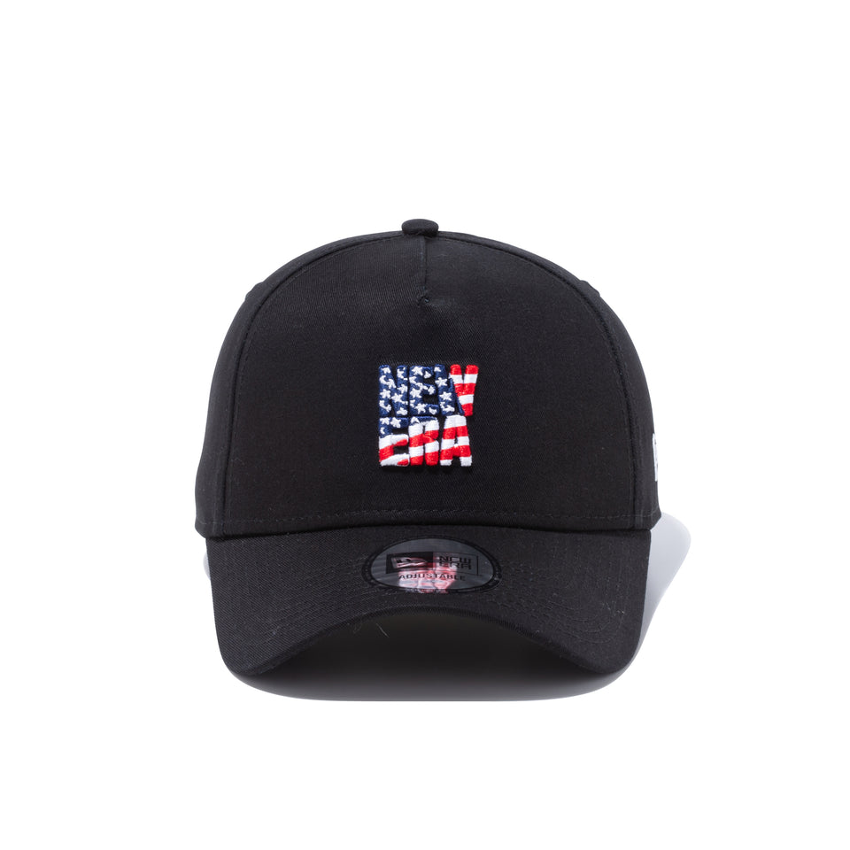 9FORTY A-Frame NEW ERA スクエアロゴ USフラッグ ブラック