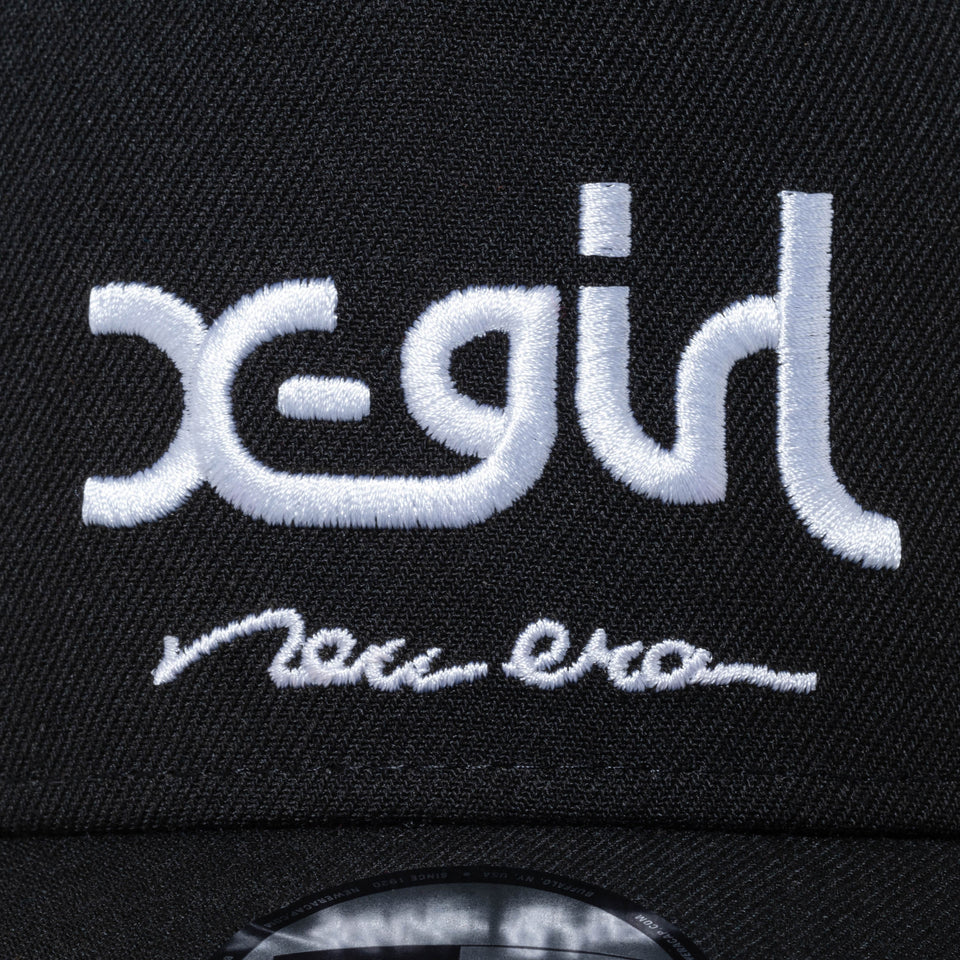 9FORTY A-Frame トラッカー X-girl ミルズロゴ new era ブラック × スノーホワイト