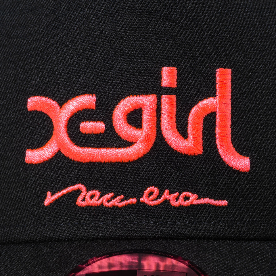 9FORTY A-Frame トラッカー X-girl ミルズロゴ new era ブラック × サンセットオレンジ