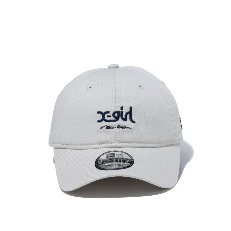 9THIRTY X-girl ミルズロゴ new era ストーン × ネイビー
