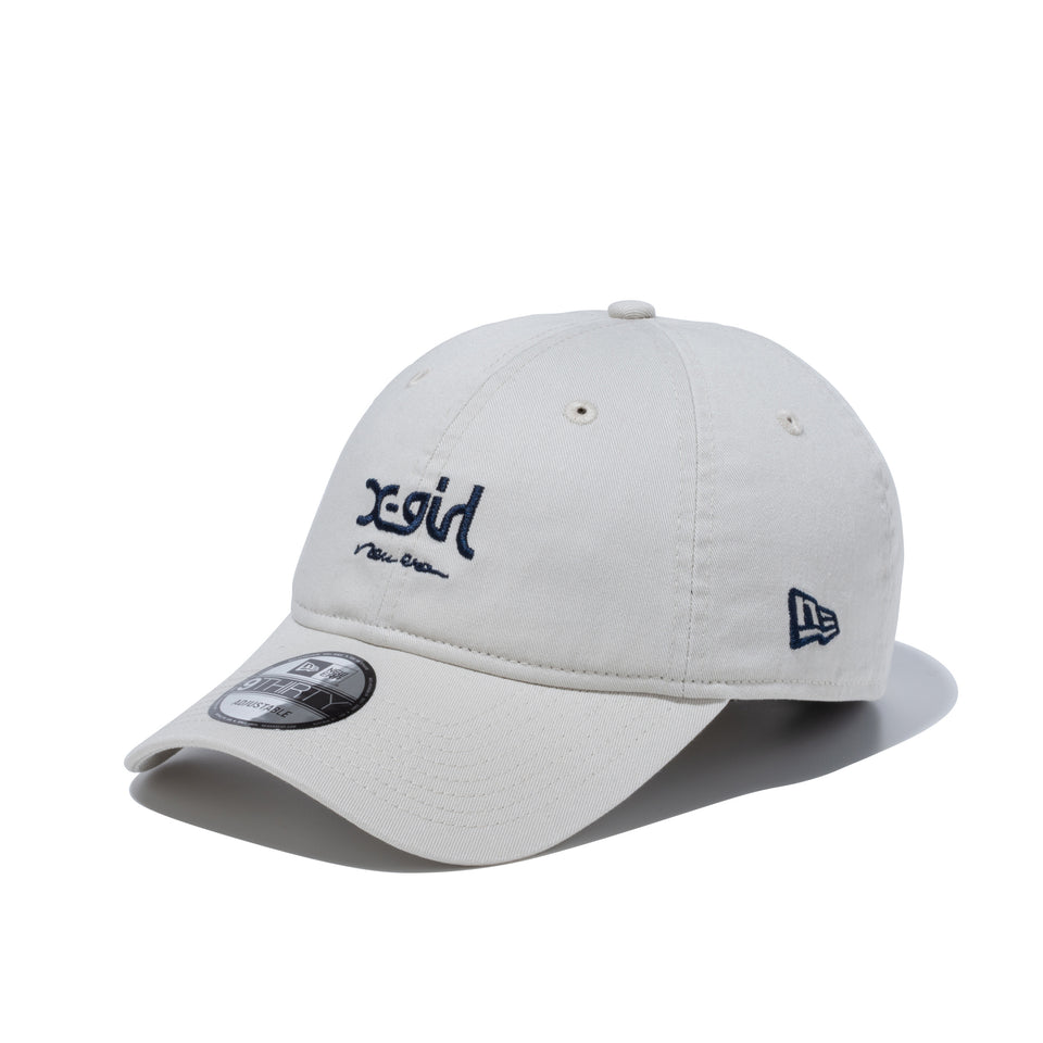9THIRTY X-girl ミルズロゴ new era ストーン × ネイビー
