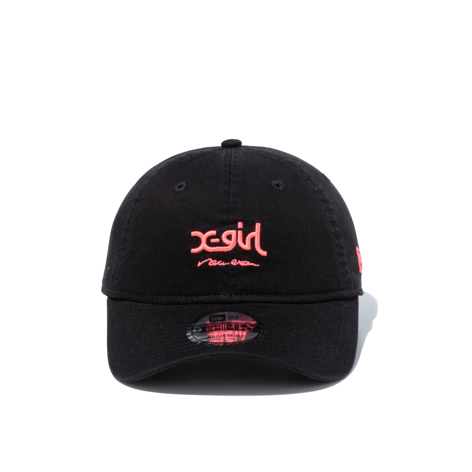 9THIRTY X-girl ミルズロゴ new era ブラック × サンセットオレンジ