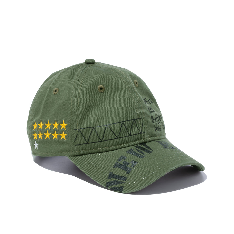 9THIRTY Military ミリタリー エンブロイダリー プリント ニューオリーブ