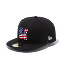 59FIFTY NEW ERA スクエアロゴ USフラッグ ブラック