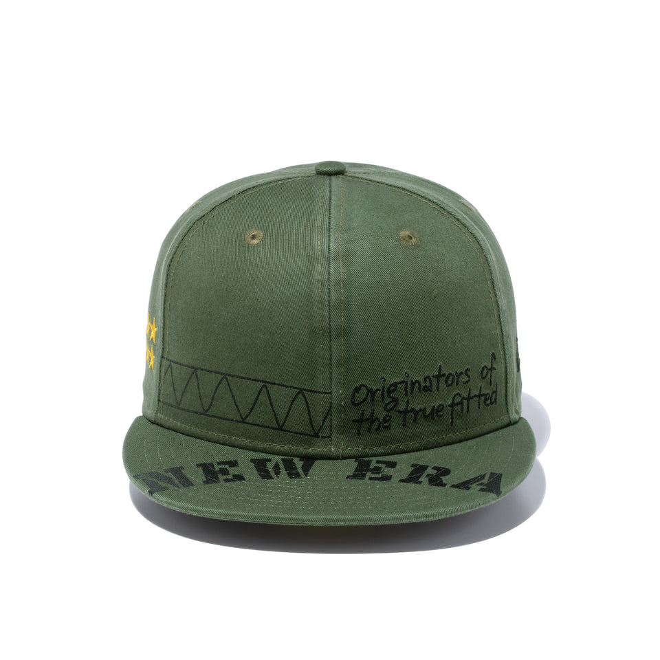 59FIFTY Military ミリタリー エンブロイダリー プリント ニューオリーブ