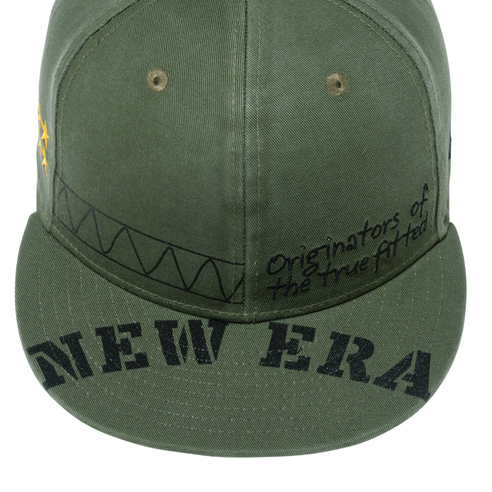 59FIFTY Military ミリタリー エンブロイダリー プリント ニューオリーブ