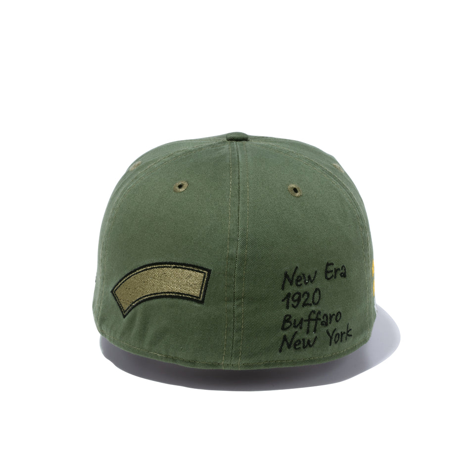 59FIFTY Military ミリタリー エンブロイダリー プリント ニューオリーブ