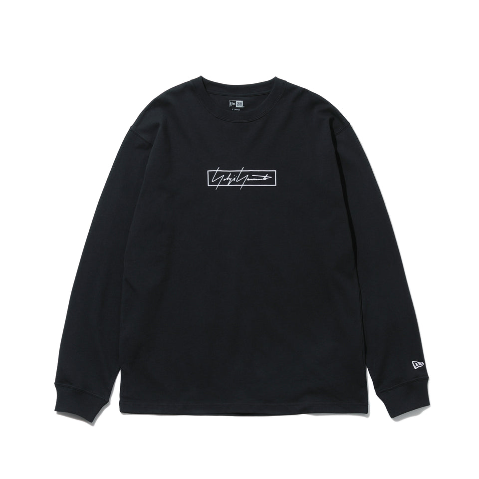 長袖 コットン Tシャツ Yohji Yamamoto FW21 ボックスロゴ ブラック レギュラーフィット