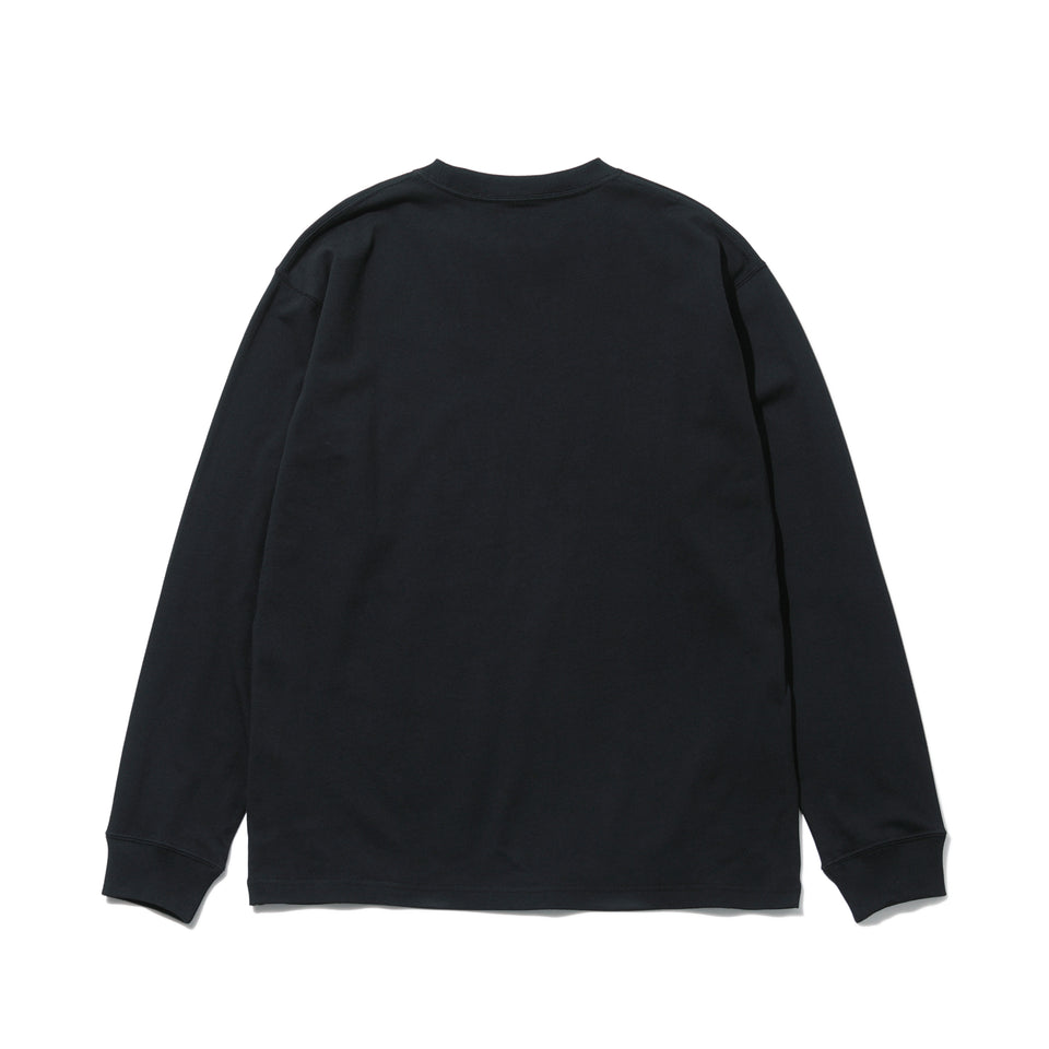 長袖 コットン Tシャツ Yohji Yamamoto FW21 ボックスロゴ ブラック レギュラーフィット