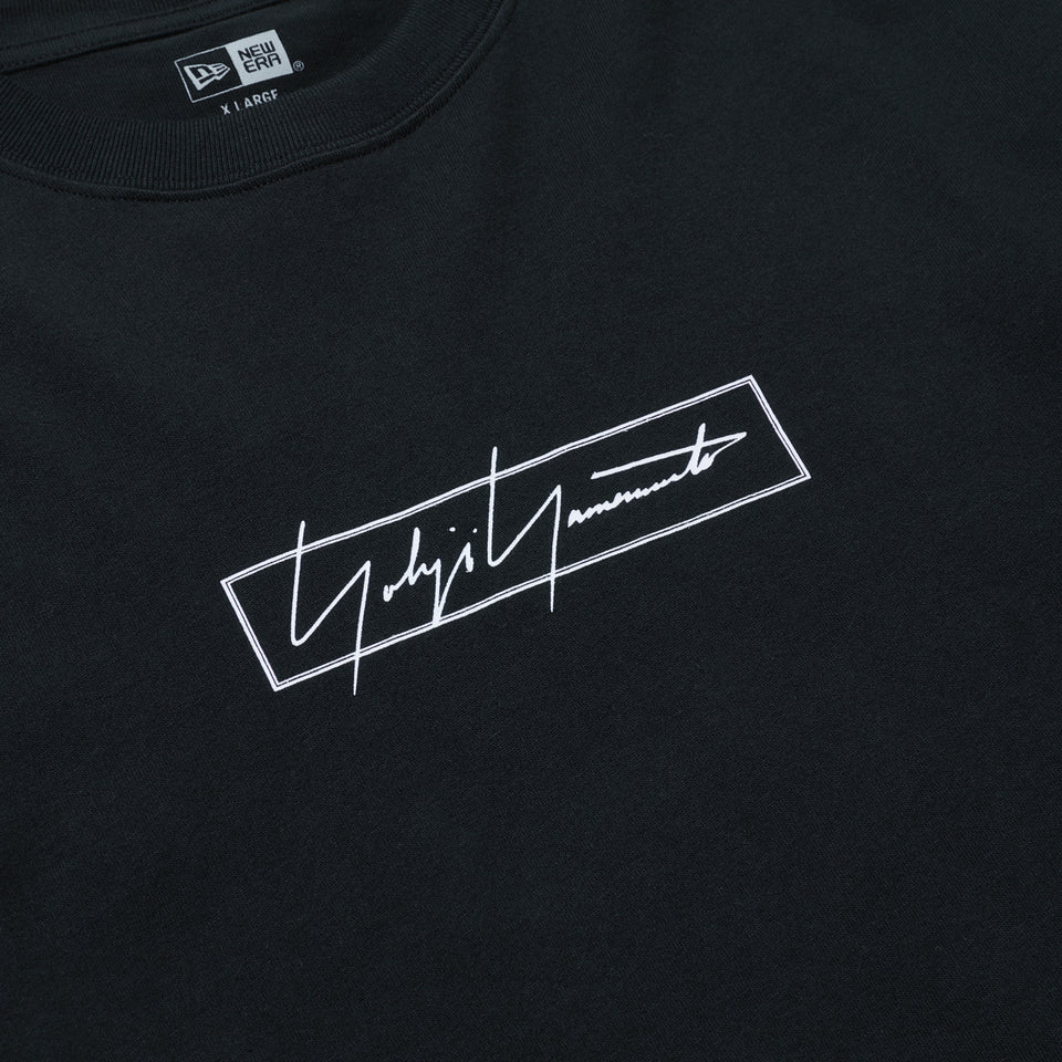 長袖 コットン Tシャツ Yohji Yamamoto FW21 ボックスロゴ ブラック レギュラーフィット